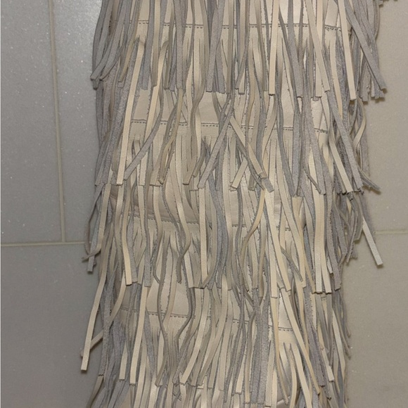 Steve Madden White Fringe Heeled Boots - Picture 2 of 2